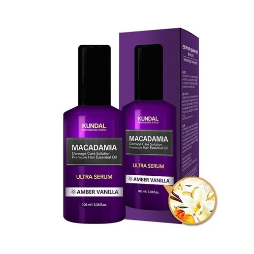 KUNDAL Macadamia Ultra Serum Amber Vanilla 100ml - Serum do włosów - bursztyn, wanilia 