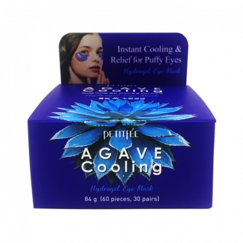 PETITFEE Agave Cooling Hydrogel Eye Mask 60szt - plastry nawilżająco-ujędrniające pod oczy