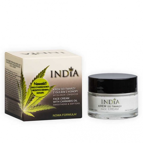 India Face Cream with Cannabis Oil 50ml - KREM regenerująco-wygładzający