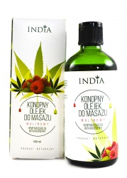 India Hemp Massage Oil with Raspberry 100ml - malinowy OLEJEK DO MASAŻU MALINOWY 