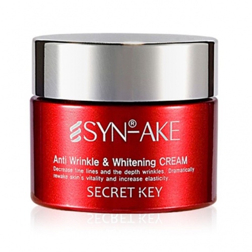 Secret Key SYN-AKE Anti Wrinkle and Whitening Cream 50ml - Krem przeciwzmarszczkowy z kompleksem rozjaśniającym