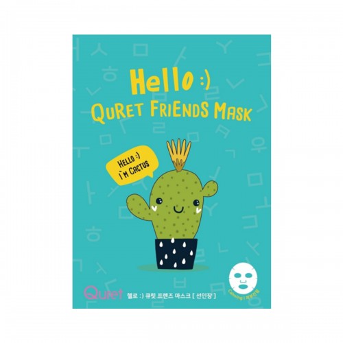 Quret Hello Friends Mask Cactus 1szt - Maska łagodząco-nawilżająca