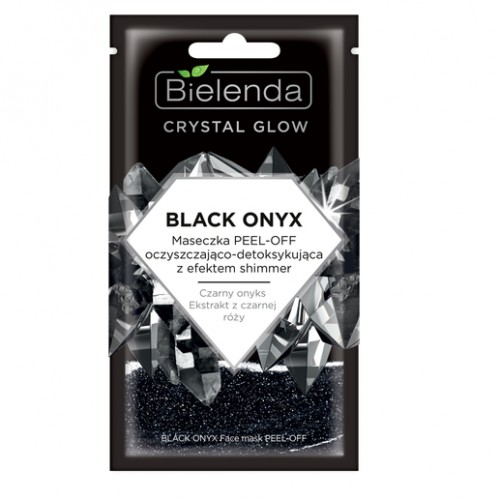 Bielenda Crystal Glow BLACK ONYX Maseczka PEEL-OFF oczyszczająco-detoksykująca z efektem shimmer 8g