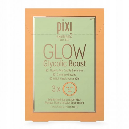 PIXI GLOW Glycolic Boost 3szt - Maska Rozjaśniająca
