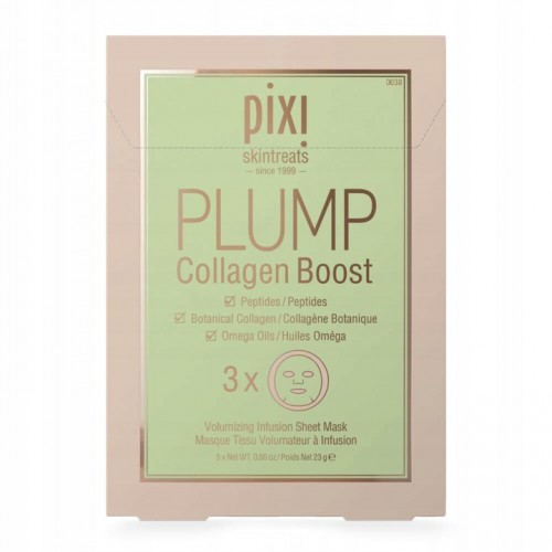 PIXI Plump Collagen Boost 3szt - Maska Odmładzająca
