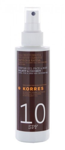 Korres Walnut & Coconut SPF10 150ml - olejek przeciwsłoneczny