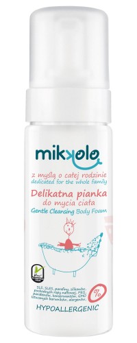 Mikkolo Delikatna Pianka Do Mycia Ciała Dla Dzieci 150ml