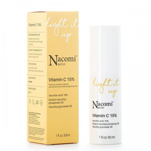 Nacomi Next Level Serum Vitamin C 15% 30ml - serum wygładzająco-rozjaśniające