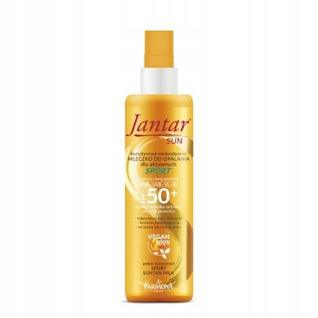 Farmona Jantar Sun Sport SPF50 200ml - Bursztynowe Wodoodporne Mleczko do Opalania 