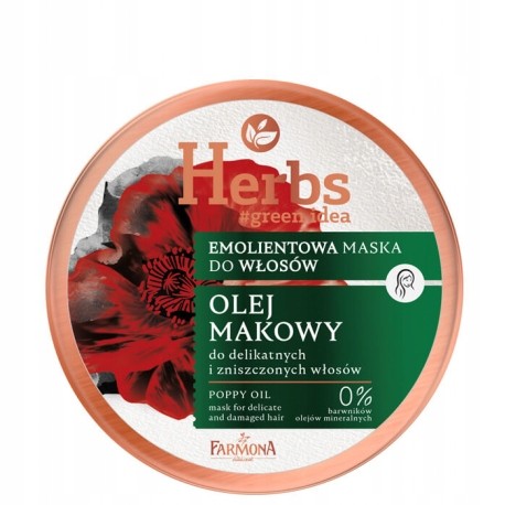 Farmona Herbs Emolientowa maska Olej Makowy do delikatnych i zniszczonych włosów 250ml
