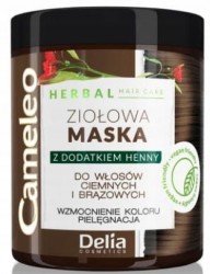 Delia Cameleo Herbal Maska Ziołowa z Dodatkiem Henny do Włosów Ciemnych i Brązowych 250ml