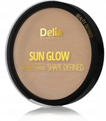 Delia Shape Defined Sun Glow 9g - Puder brązujący z drobinkami dla jasnej karnacji