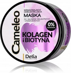 Delia Kolagen i Biotyna Hair Mask 200ml - wzmacniająco-odbudowująca maska do włosów delikatnych i zniszczonych