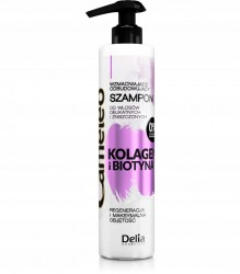 Delia Cameleo Kolagen i Biotyna Shampoo 250ml - Szampon wzmacniająco-odbudowujący do włosów delikatnych i zniszczonych