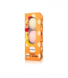 Delia Dairy Fun Fizzing Bath Bombs 3x100g - Musujące Kule do kąpieli mleko i miód, karmelowe jabłko i brzoskwinia