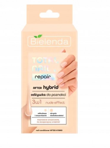 Bielenda Total Nail Repair After Hybrid 3w1 10ml - Odżywka dla zniszczonych paznokci, po ściągnięciu hybrydy