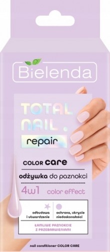Bielenda Total Nail Repair Color Care 4w1 10ml - Odżywka utwierdzająco-odbudowująca do paznokci