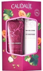 Caudalie Duo Hand and Nail Cream Thé des Vignes 30ml + Lips conditioner 4.5g - zestaw nawilżający, krem do rąk + pomadka