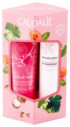 Caudalie Hand and Nail Cream Rose de Vigne 30ml + Lips conditioner 4,5g - zestaw nawilżający, krem do rąk + pomadka