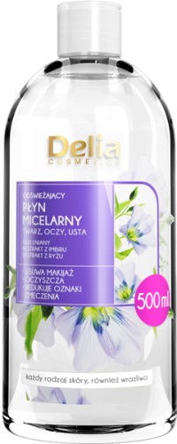 Delia Odświeżający Płyn micelarny z olejem lnianym 500ml 