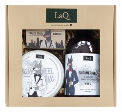 LaQ Doberman Zestaw dla Mężczyzn Żel 500ml + Scrub 200ml + Mydło 85g