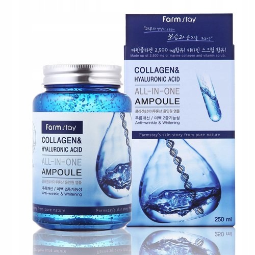 Farm Stay Collagen Ampoule 250ml - Ampułka z kwasem hialuronowym i kolagenem
