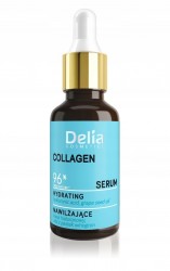 Delia Kolagen Kwas Hialuronowy Serum Nawilżające do Twarzy, Szyi i Dekoltu 30ml