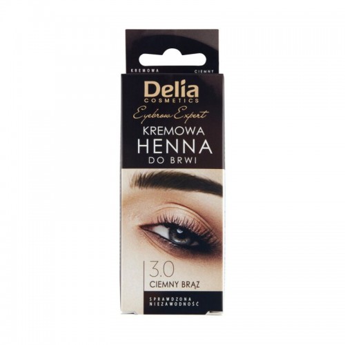 Delia Eyebrow Expert - Kremowa Henna do Brwi 3.0 Ciemno Brązowa