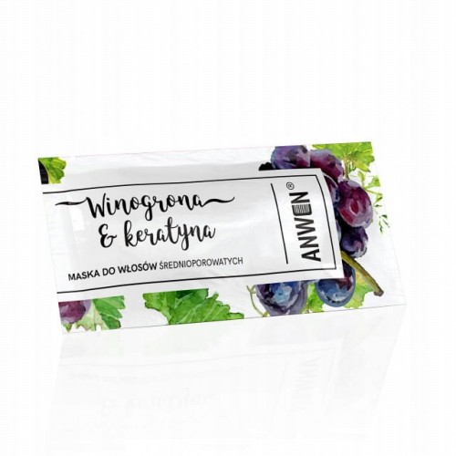 Anwen Winogrona i keratyna Maska włosy śred. 10ml