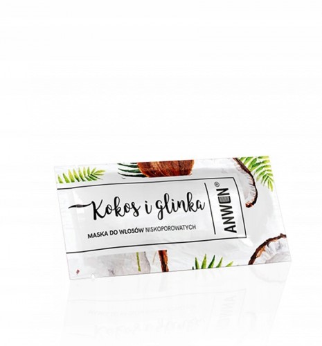Anwen Kokos i glinka Maska włosy niskopor. 10ml