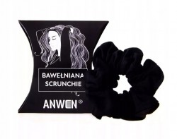 Anwen Scrunchie - Bawełniana czarna gumka do włosów