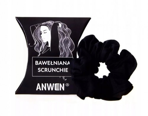 Anwen Scrunchie - Bawełniana czarna gumka do włosów