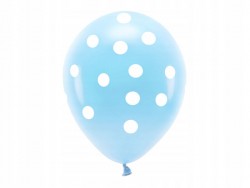 Balony Eco PartyDeco błękitne z białymi kropeczkami 6szt