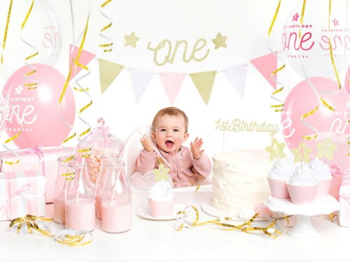 PartyDeco Girlanda 1st Birthday - Flagietki 1,3 m