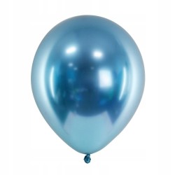 Balony chromowane w kolorze niebieskim 10 szt