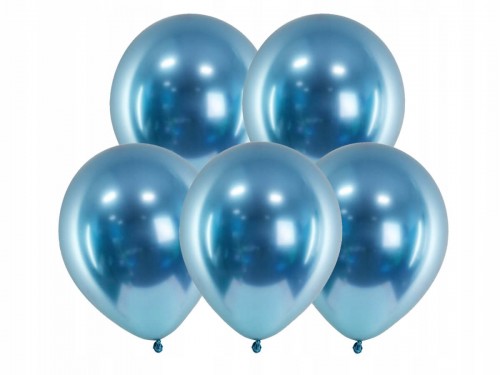 Balony chromowane w kolorze niebieskim 50 szt