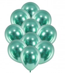Balony chromowane w kolorze zielonym 50 szt