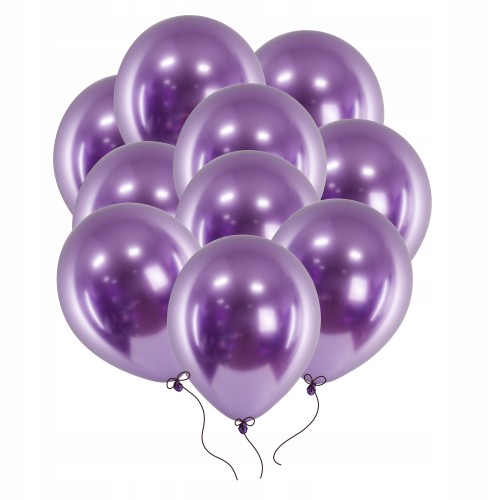 Balony chromowane w kolorze fioletowym 10 szt