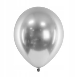 Balony chromowane w kolorze srebrnym 10 szt