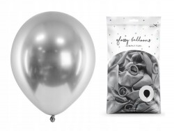 Balony chromowane w kolorze srebrnym 50 szt