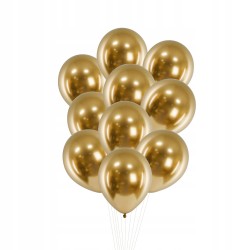 Balony chromowane w kolorze złotym 10 szt