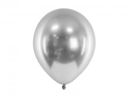Balony Glossy w kolorze srebrnym 50 szt