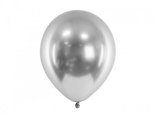 Balony Glossy w kolorze srebrnym 50 szt