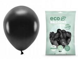 Balony Eco metalizowane 26 cm, czarny, 100 szt.