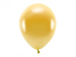 Balony Eco metalizowane 26 cm, złoty, 10 szt.
