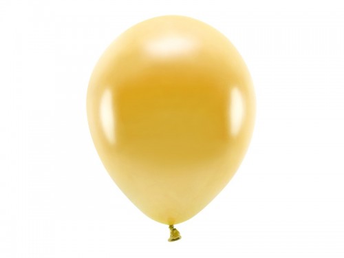 Balony Eco metalizowane 26 cm, złoty, 10 szt.