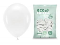 Balony Eco pastelowe 26 cm, biały, 100 szt.