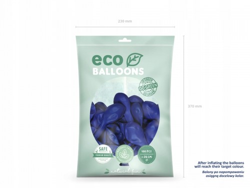 Balony Eco pastelowe 26 cm, granat, 100 szt.