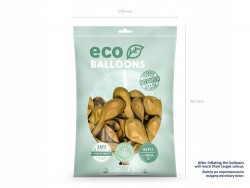 Balony Eco metalizowane 30 cm, złoty, 100 szt.