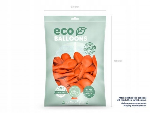 Balony Eco pastelowe 30 cm, pomarańczowy, 100 szt.